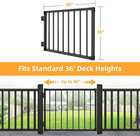 Deck Gate Outoor  36    Black Heavy Duty Steel Anti-rust Fence Door With Adjustabl