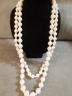 Vintage Retro White Beaded Double Stranded Necklace