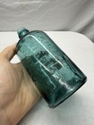 Antique Teal Green Gw Merchant Cylinder Chemist Bottle - Lockport  New York