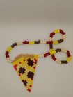 Handmade Pizza Kandi Necklace   Perler Pizza Slice   Pony Bead   Rave Kandi     