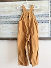 Carhartt Toddler Kids Double Knee Bib Overalls Brown Canvas  Size 3t