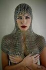 Medieval Aluminium Viking Chain Mail Coif Hood Handmade For Women