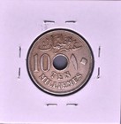 1917 Egypt 10 Milliemes Coin   Rare    p345