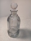 Retro Style Ribbed Clear Glass 6  Decorative Bottle With Stopper