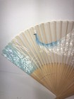 Vintage Handheld Fan Peacock Fan Bird Feathers Blue White Pink Japanese