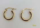 14k Solid Yellow Gold High Polished Round Creole Hoop Earrings 16mm-40mm Sizes