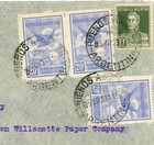 Argentina Sc c5 x4  346-buenos Aires-5 may 33-air Mail-to Usa-scarce-minor Wear 