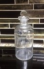 Antique Wt Co  Apothecary Glass Bottle   Stopper Con Acid Sulphuric H2so4 Read