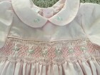Vintage Baby Girl Bubble Suit Romper Nwt Smocked Front Pink 12 Mo 