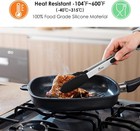 Hotec Kitchen Tongs Set 2 Pc 9 Inch 12 Inch Stainless Steel Silicone Tips