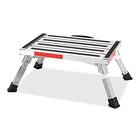 Safety Rv Steps   Height Adjustable Folding Platform Step With 17  Silver Black