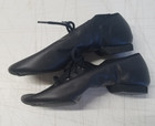 Leo s Jazz Dance Shoes Childs Sz 2  7178 Black Leather Split Sole Lace Up 4068