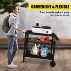 Outdoor Grill Cart Three-shelf Grill Table Movable Bbq Trolley Food Prep Cart