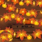 2 Pack   Timer Fall Decor Fall Garland With Pumpkin Pinecone Lights  Total 
