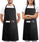 Adjustable Bib Apron With 2 Pockets Cooking Kitchen Aprons For Women Men Chef