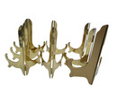 8pcs Gold Brass Easel Plate Holder Folding Display Stand Brown  Picture Frame