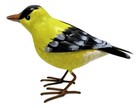 Small Rustic 8  Long Summer American Goldfinch Finch Metal Tin Song Bird Figure