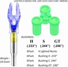 6 Pack X Lighted Nocks For Arrows With  204  233  244  246 Inside Diameter With