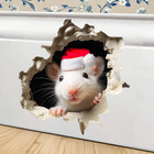 Mouse Wall Decal Vinyl Sticker Cracked Wall Mural Kids Room Decor Removable