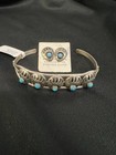 Native American Bear Paw Sterling Silver Cuff And Earring Set