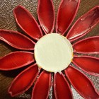 Vintage Art Arthur Pepper Brooch Red Enamel Daisy Flower 1960 s Spring Large
