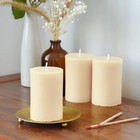 Deybby Ivory Beeswax Pillar Candles  6 Pack  2x3 Inch  30hr 6 Pack  White