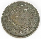 Hard Times Token  Not One Cent  Ht 45  Very Fine   173