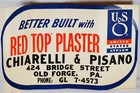 1958 United States Gypsum Red Top Plaster Sign Advertising 22x36 Old Forge Pa