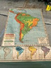 South America Map Rare1953 Atwood Regional Political Series Large Pull Down Map 