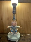 Vtg Humpty Dumpty Lamp Nightlight Wooden Blue Base Nursery Childs Baby Decor