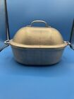 Vintage Century Silver Seal Hammered Aluminum Oval Roaster With Lid