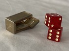 Vintage Caged Cherry Red Bakelite Dice Crisloid Illegal Club Cheater Keychain