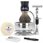 5-in-1 Men s Manual Shaving Kit - Badger Hair Brush  Safety Razor  Bowl   Soap