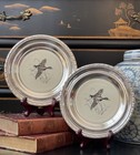 Large Rare Whiting Sterling Silver Mallard Bird Bottle Wine Coaster Pair 6 6   