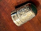 Vintage Solid Silver And Agate Thimble