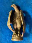 Vintage Antique Solid Cast Brass Eagle W  Base  5    Tall  Flag Pole Finial Topper