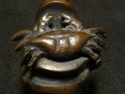 Wabi-sabi Crab And Dragon Design Copper Arrow Holder Writing Implements Old Folk