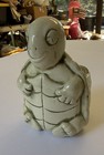 Vintage Ceramic Turtle Planter   Holder     Green Glaze