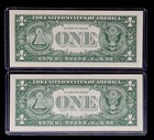1957  1 Silver Certificate Star Note 2 Consecutive Serial Numbers Uncirculated