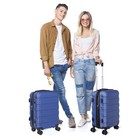 Travel Suitcase 21  Carry On Luggage Hardside Expandable Spinner With Wheel Blue