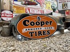 Antique Vintage Old Style Orange   Black Cooper Tires Sign 
