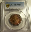 German East Africa 1891 Pesa  Pcgs Ms - 64  12 551 000 Mintage 