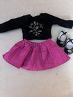 American Girl Doll  Festive Party Outfit 3 Pc Set W Black Gem Shoes