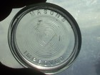 Rare Light Blue Embossed Mason s Improved Glass Canning Jar Insert No Zinc Band