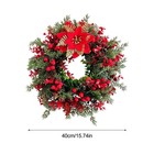 Artificial Christmas Wreath Red Poinsettia Berry Front Door Wreath Holiday Decor
