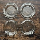 Classic Clear Glass Round Ashtray Set Of 4 Vintage