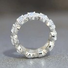 Cubic Zircon Promise Ring Women Wedding Engagement Band Silver Tone Jewelry