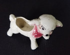 Vtg Midcentury Ceramic Standing Lamb Pink Bow Nursery Planter Figurine 8 5  X 6 