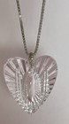 Waterford Crystal Heart Necklace W Sterling Silver Chain Nib
