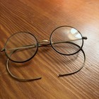 Antique Windsor Frames Eyeglasses Round Brown Celluloid Gold Filled Wire Glasses